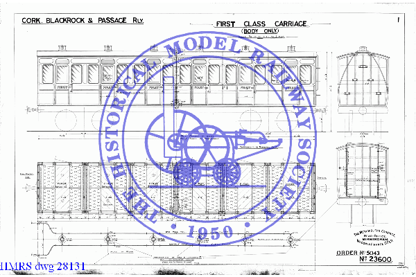 HMRS 28131: First Class, 6 Compartments, 36ft o/b - Body Only