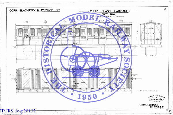 HMRS 28132: Third Class, 6 Compartments, 36ft o/b - Body Only