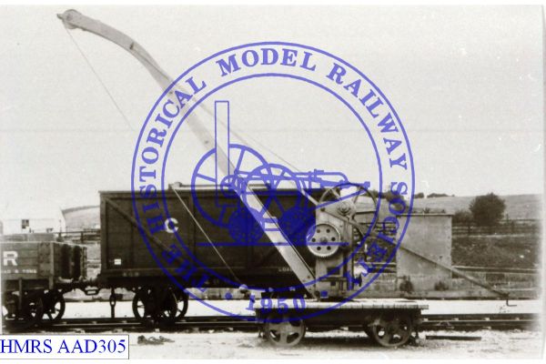 [AAD305] CR light hand crane on 4-wheel trolley in front of 10t CR van 4993.
