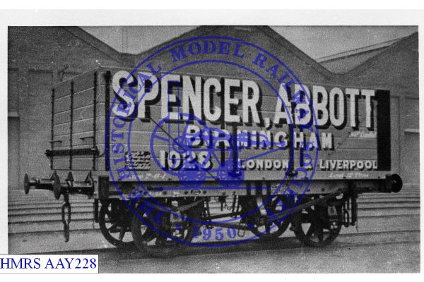[AAY228] Spencer Abbott (Birmingham) 12T 7 plank S/E 1028 [OP] F3R Wooden solebars, split spoke wheels.