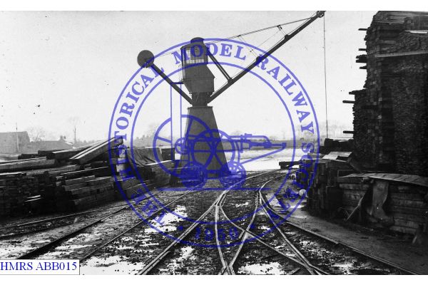[ABB015] King's Lynn fixed hyardaulic crane Pattrick & Thompsons wharf 1911 on R.Ouse. Waterlogged sidings an
