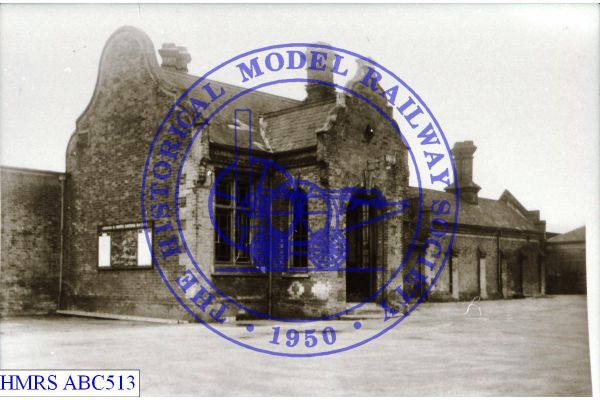 [ABC513] Elmswell station building, road approach from NE. Dutch gables See also ABC512 for platforms & awnin