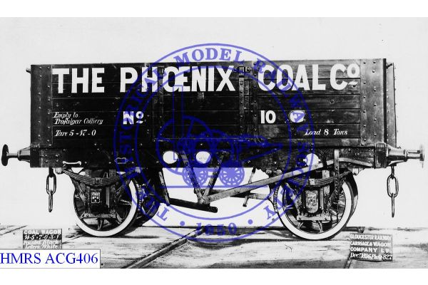 [ACG406] Phoenix Coal (Lyardbrook) 8T 5 plank No.10 [OP] 1895 Side Empty to  Trafalgar Colliery, spoked wheel