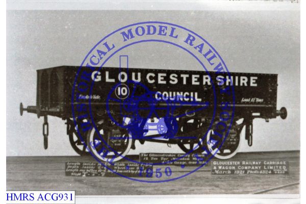 [ACG931] Gloucestershire Council 12T steel open S/E No.10 [OP] 1921 F3R Empty to Yate, Tar Macadam wagon, spo
