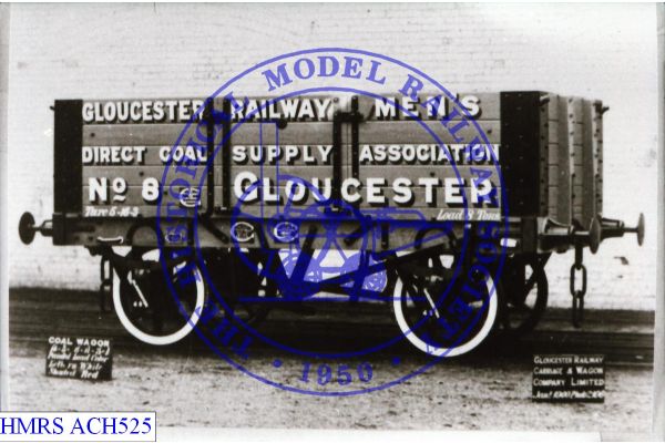 [ACH525] Gloucester Railway Men's Coal 8T 5 plank No. 8 [OP] 1900 R3L Spoked wheels, sSdBk, GRCW #35190, Phot