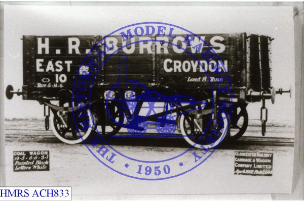 [ACH833] Burrows H R (E Croydon)  8T 5 plank No.10 [OP] 1902 R3L Tare: 5-14-0. Painted black letters white