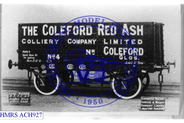 [ACH927] Coleford Red Ash Colliery 10T 7 plank No. 4 [OP] 1905 Side Empty to  Speech House Rd via Lyardney. P