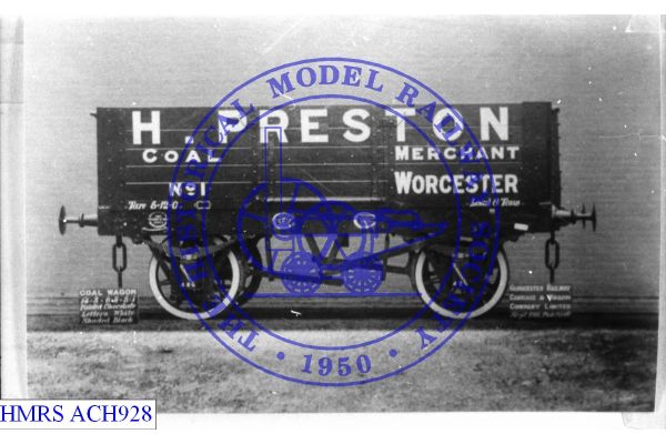 [ACH928] Preston H (Worcester)  8T 5 plank No. 1 [OP] 1905 Side Tare: 5-12-0 Painted chocolate letters white