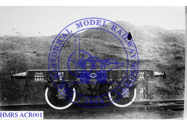 [ACR001] Portsmouth Dockyard Constr Dpt 40T flat wagon No. 2 [OP] 1910 Side short w'base, Tare:6-16-3, paint