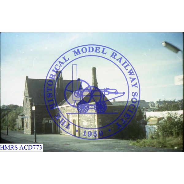 [ACD773] Dalton station building on Up platform, looking forward from