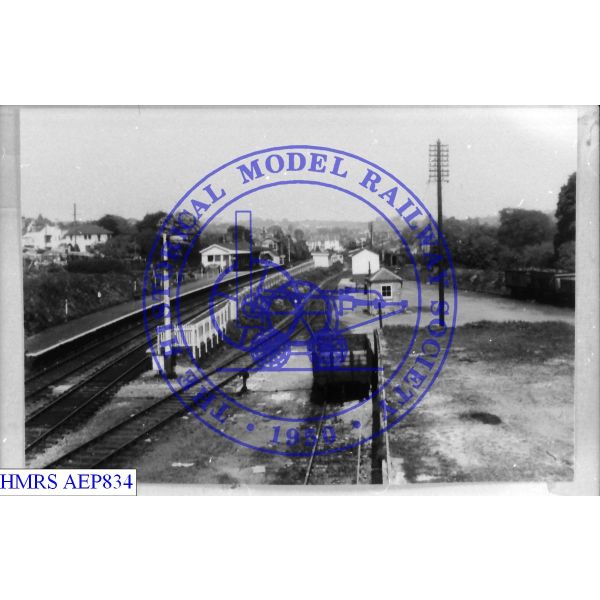 [AEP834] Dinas Powys, General view over station toward Cardiff, sidings