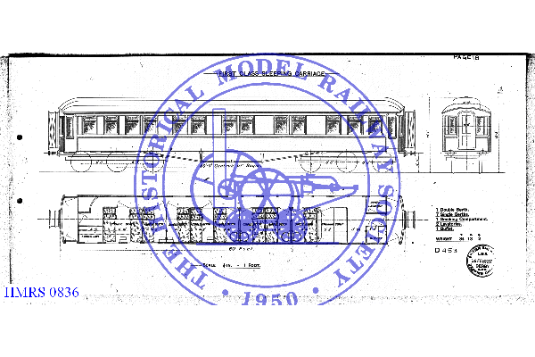 HMRS 836: First Class Sleeper - With 6 Wheel Bogies - 60ft o/b