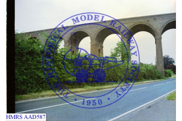 [AAD587] Chappel, 32 arch viaduct, west elevation looking northwards. Opened in 1849, 1000 feet long, 70 feet