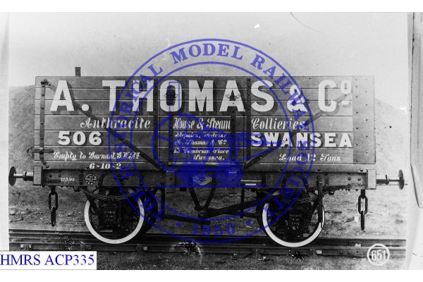 [ACP335] Thomas A (Swansea) 12T 6 plank S/E  506 [OP] 1906 LHS Wooden solebars, open spoke wheels.