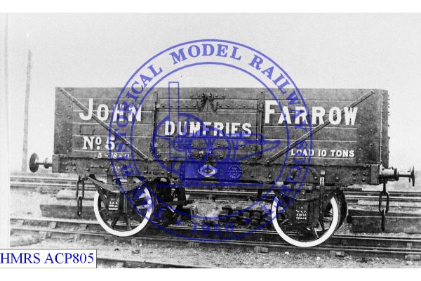 [ACP805] John Farrow (Dumfries) 10T 5 plank No. 5 [OP] 1899 Side Tare 5-18-0, spoked wheels, sSdBk, Reg. G&SW