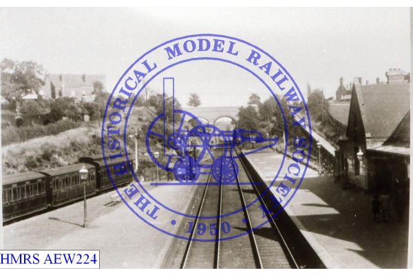 [AEW224] Sutton Park, General view SE from footbridge toward S.Colfield, platforms. 3 asstd xMR coaches in ba