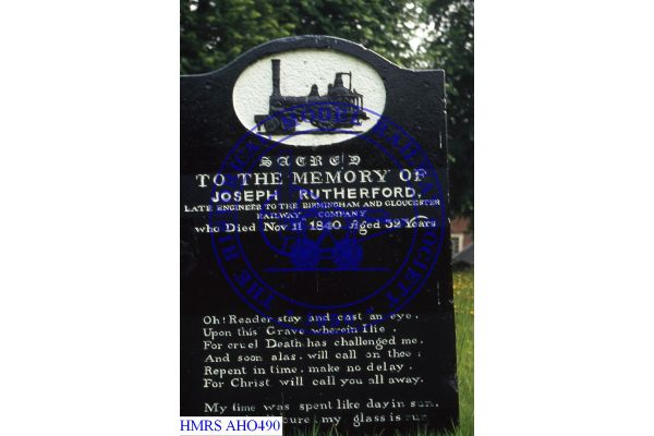 [AHO490] Gravestone of Joseph Rutherford, engineer on B & G Rly