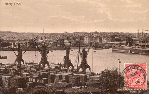 postcard of Barry Docks