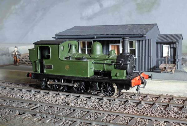 model of ex Cam Rys Seaham tank 57 as GWR 1197  at Llangynog